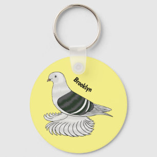 Saxon Shield pigeon bird cartoon illustration Key Ring