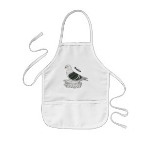 Saxon Shield pigeon bird cartoon illustration Kids Apron