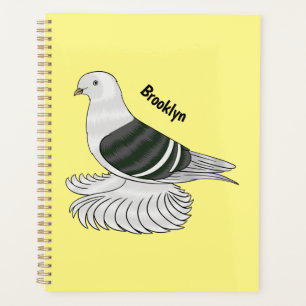 Saxon Shield pigeon bird cartoon illustration Planner