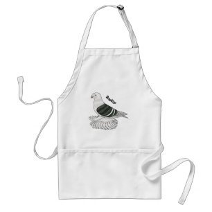 Saxon Shield pigeon bird cartoon illustration Standard Apron