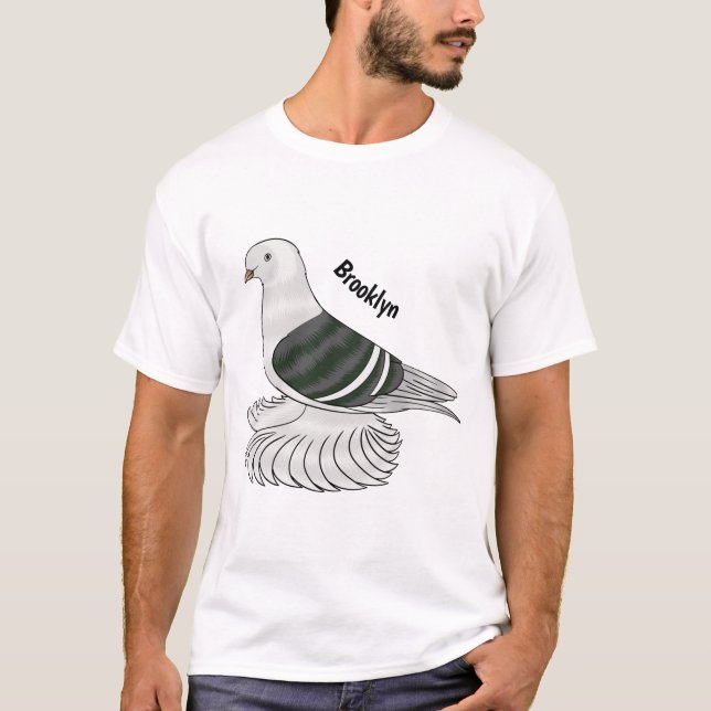 Saxon Shield pigeon bird cartoon illustration  T-Shirt (Front)
