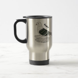Saxon Shield pigeon bird cartoon illustration  Travel Mug