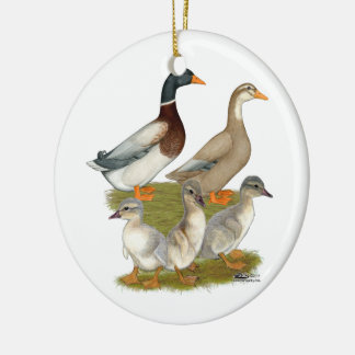 Saxony Duck Family Ceramic Tree Decoration