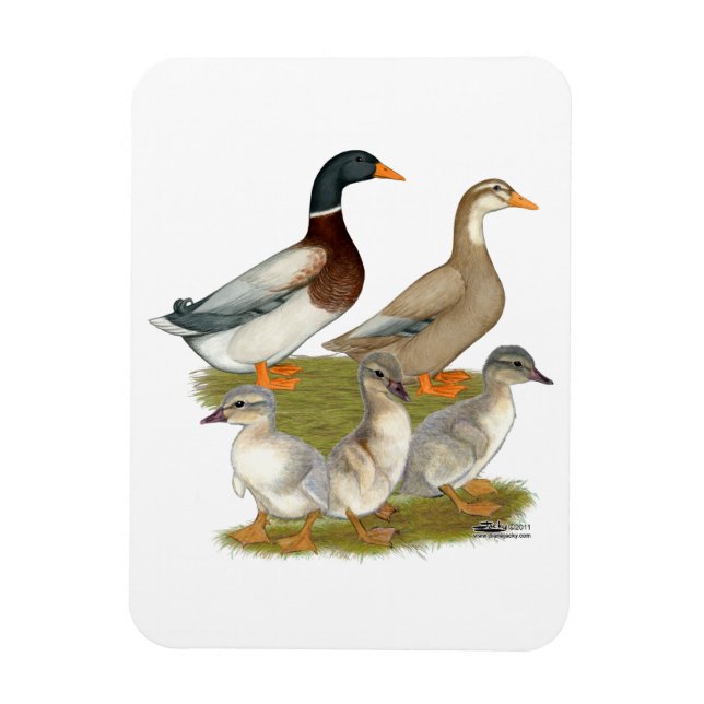 Saxony Duck Family Magnet (Vertical)