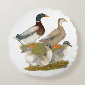 Saxony Duck Family Round Cushion