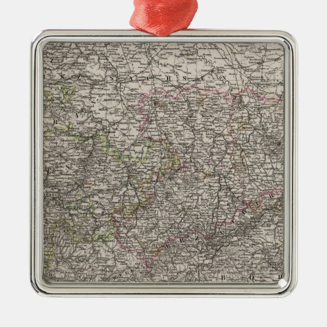 Saxony, Thuringen and neighbouring Countries Metal Tree Decoration (Front)