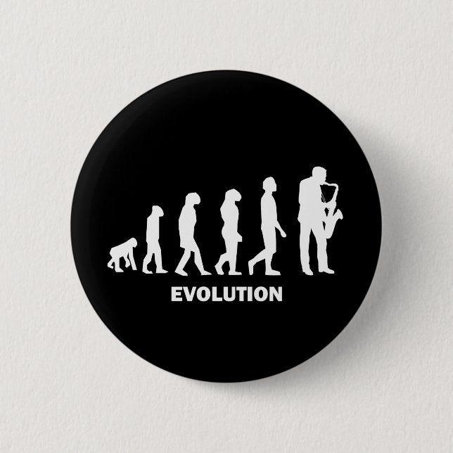 Saxophone 6 Cm Round Badge (Front)