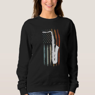 Saxophone America Flag Saxophonist Saxophone US Fl Sweatshirt