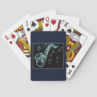 Saxophone And Music Notes Playing Cards