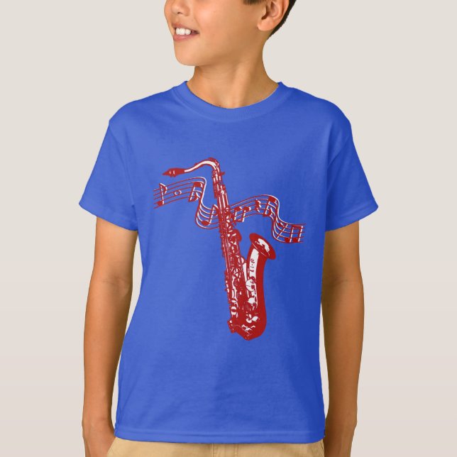 Saxophone and Notes Very Cool T-Shirt (Front)