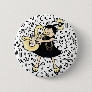 Saxophone Baby 6 Cm Round Badge