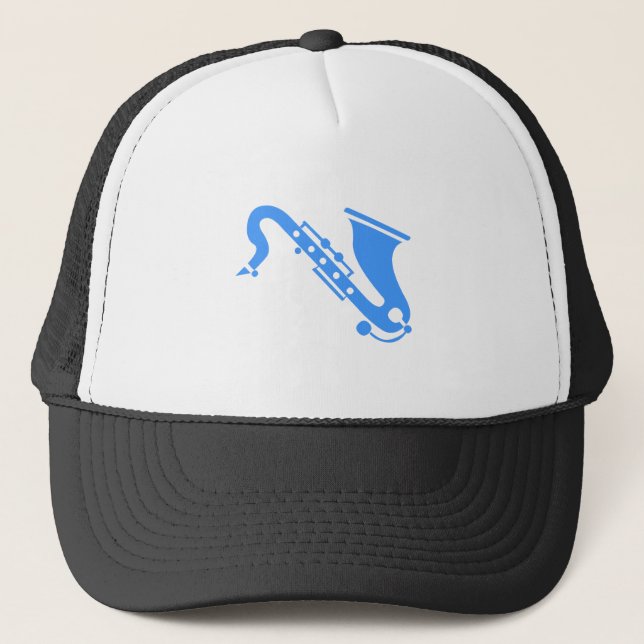 Saxophone - Baby Blue Trucker Hat (Front)