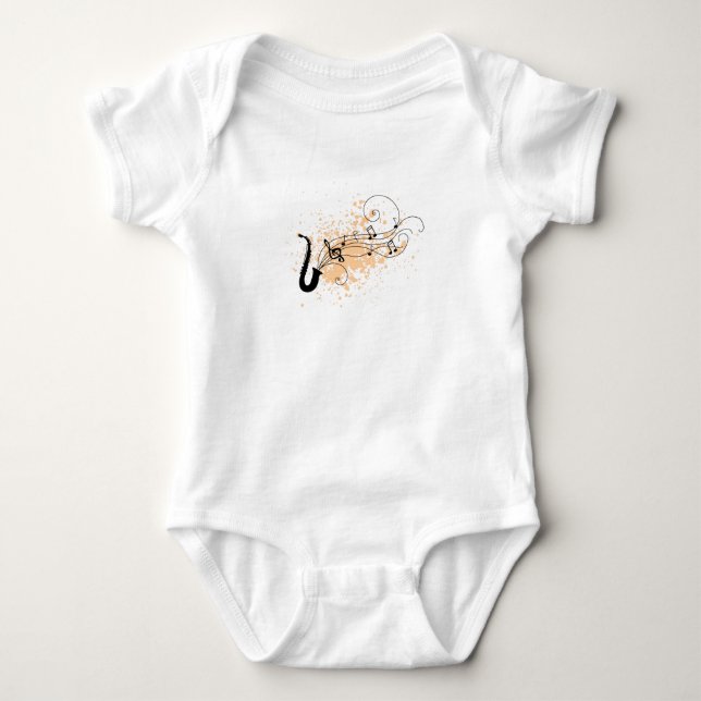 Saxophone Baby Bodysuit (Front)