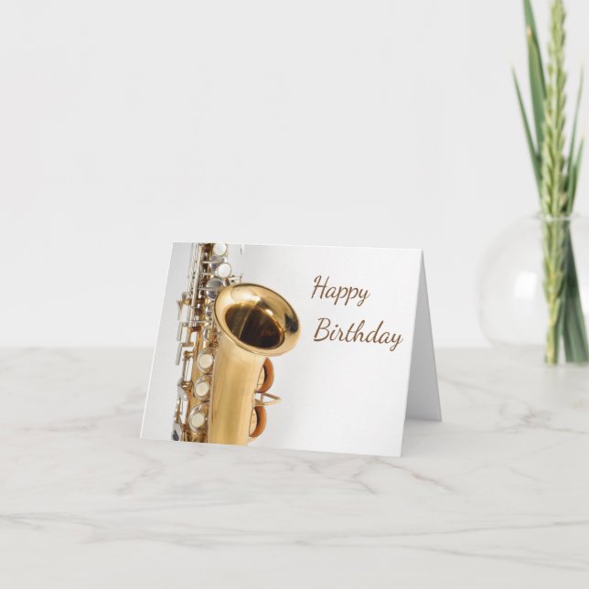 Saxophone birthday card (Front)