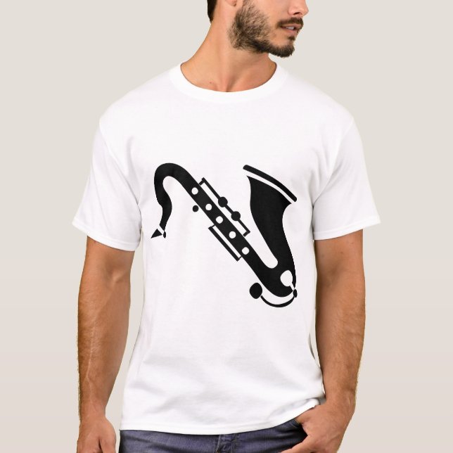 Saxophone - Black T-Shirt (Front)