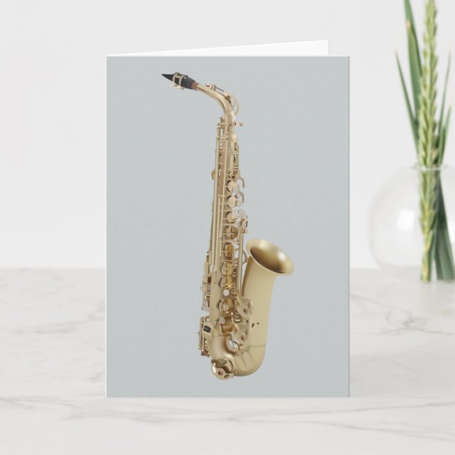 Saxophone Blank Greeting Card (Front)