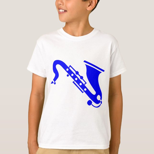 Saxophone - Blue T-Shirt (Front)