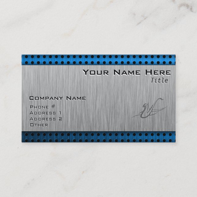 Saxophone; Brushed metal-look Business Card (Front)