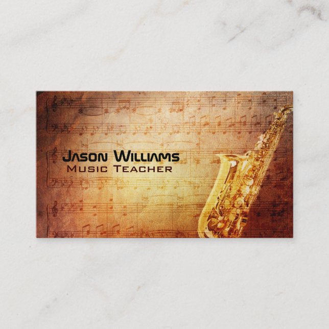 Saxophone Business Cards (Front)