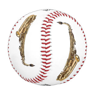 Saxophone cartoon illustration baseball