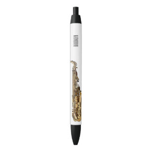 Saxophone cartoon illustration black ink pen