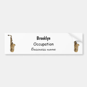 Saxophone cartoon illustration bumper sticker