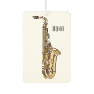 Saxophone cartoon illustration car air freshener