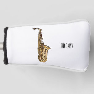 Saxophone cartoon illustration golf head cover