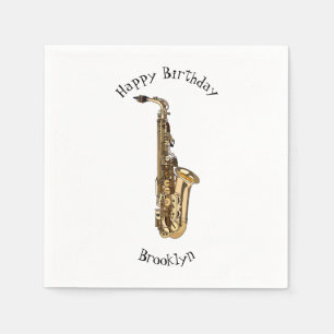 Saxophone cartoon illustration napkin
