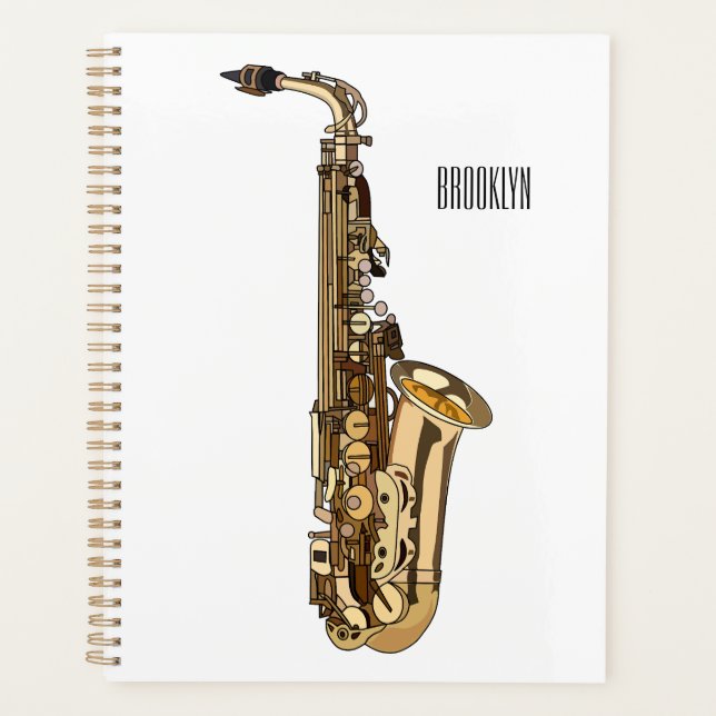 Saxophone cartoon illustration planner (Front)