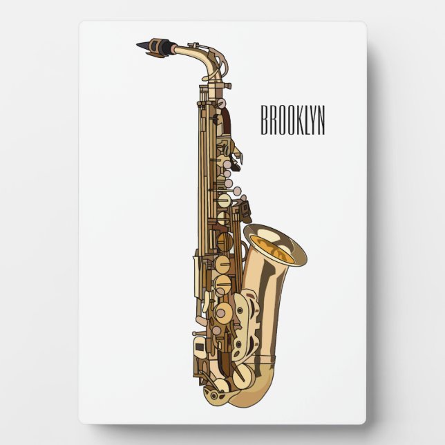 Saxophone cartoon illustration plaque (Front)