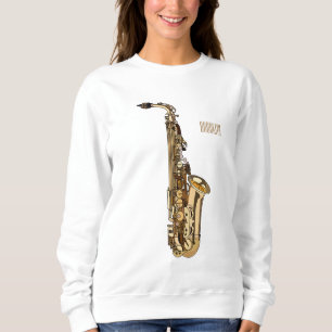 Saxophone cartoon illustration sweatshirt