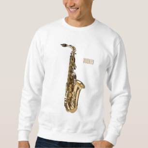 Saxophone cartoon illustration sweatshirt