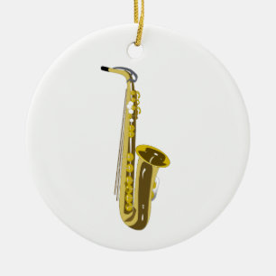 Saxophone Ceramic Tree Decoration