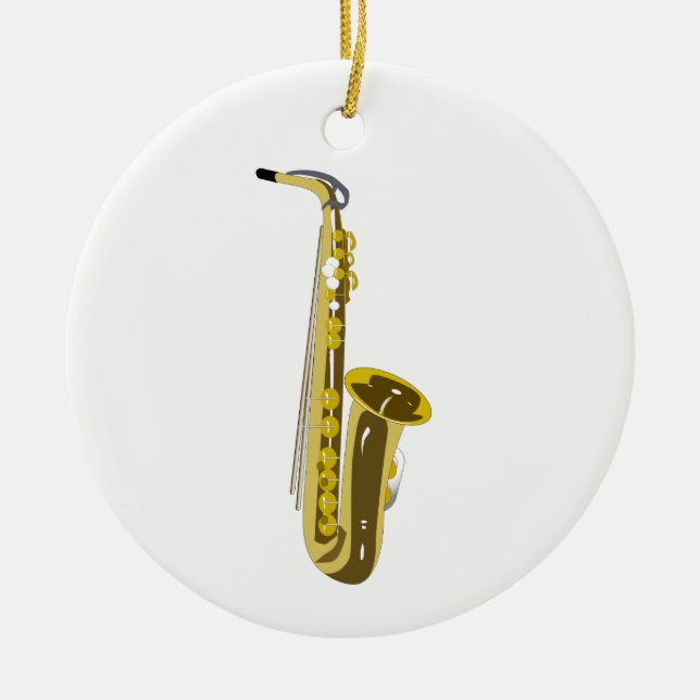 Saxophone Ceramic Tree Decoration (Front)