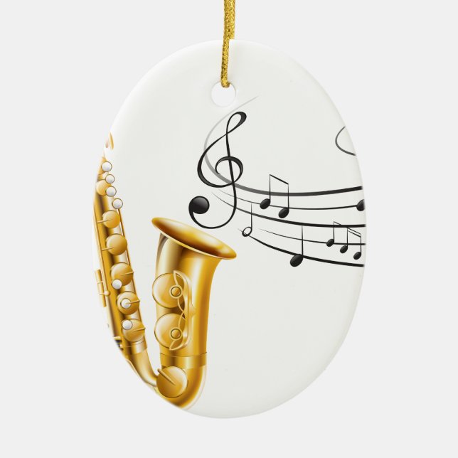 Saxophone Ceramic Tree Decoration (Front)