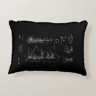 Saxophone 'chalk style' Patent Drawing Decorative Cushion