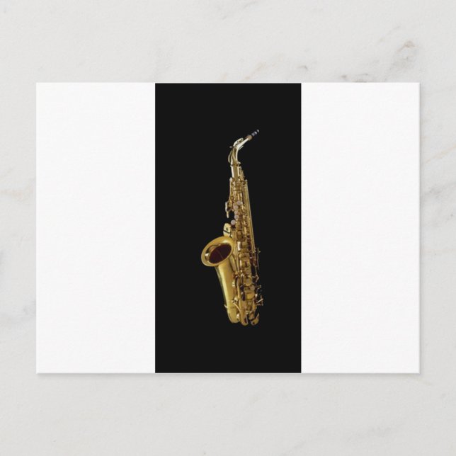 Saxophone Charcoal Background ~ Sax Postcard (Front)