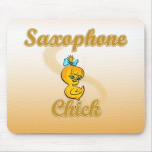 Saxophone Chick Mouse Pad
