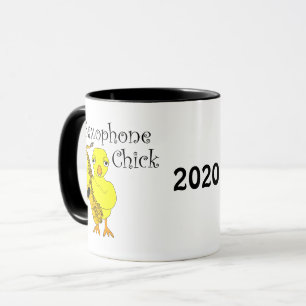 Saxophone Chick Text Mug