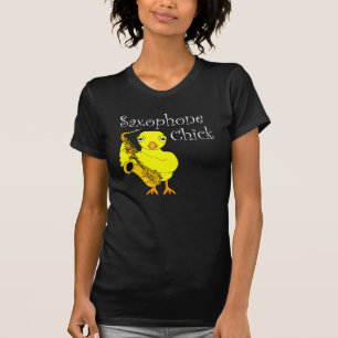 Saxophone Chick Text T-Shirt