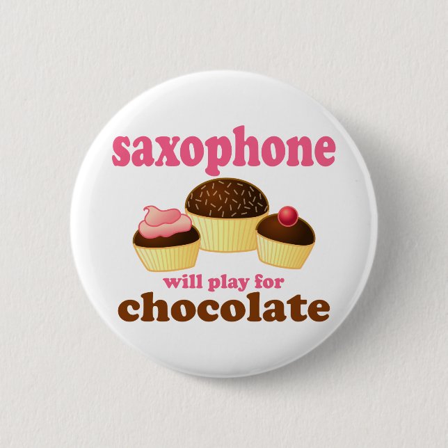 Saxophone Chocolate Music Button (Front)