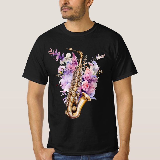 Saxophone- Colorful graffiti  T-Shirt (Front)