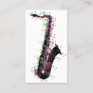 Saxophone Confetti Business Card