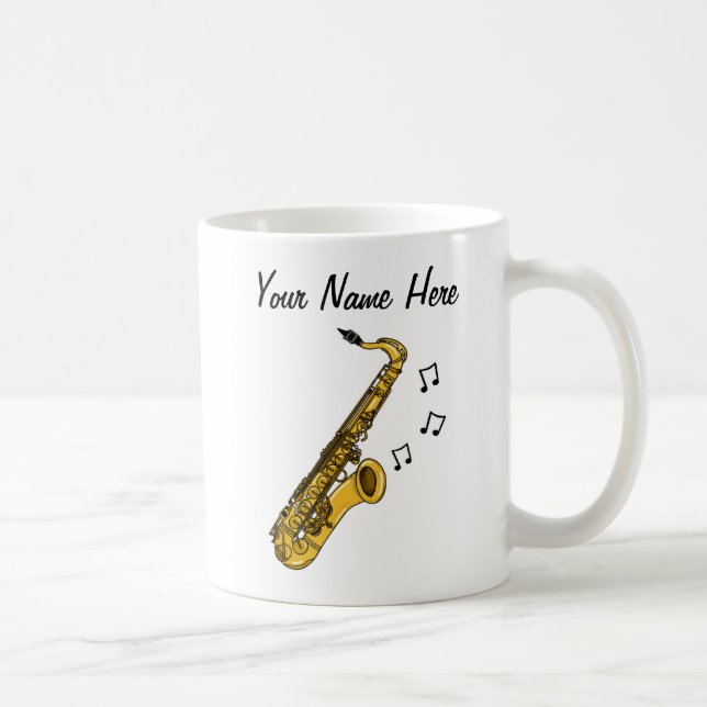 Saxophone Custom Mug Saxophonist Musician Gift (Right)