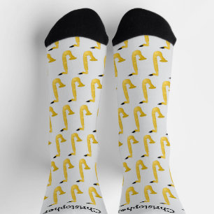 Saxophone Design Personalised Socks