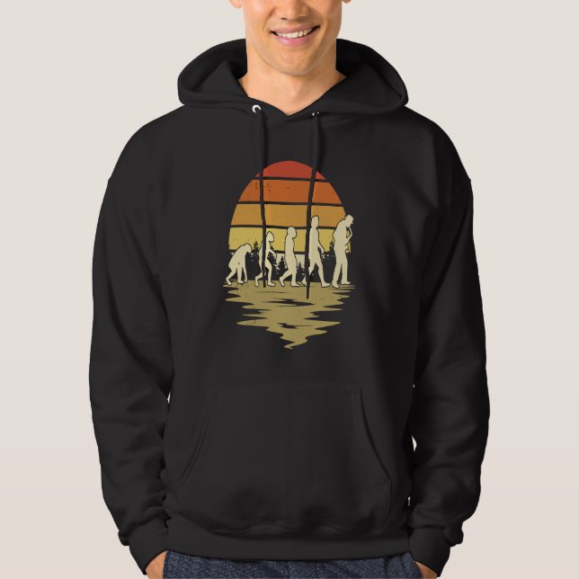 Saxophone Evolution Retro Saxophone Player Saxopho Hoodie (Front)