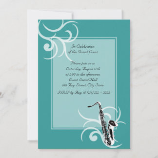Saxophone Full Colour Invitation