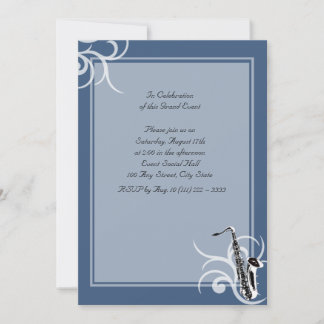 Saxophone Full Colour Invitation