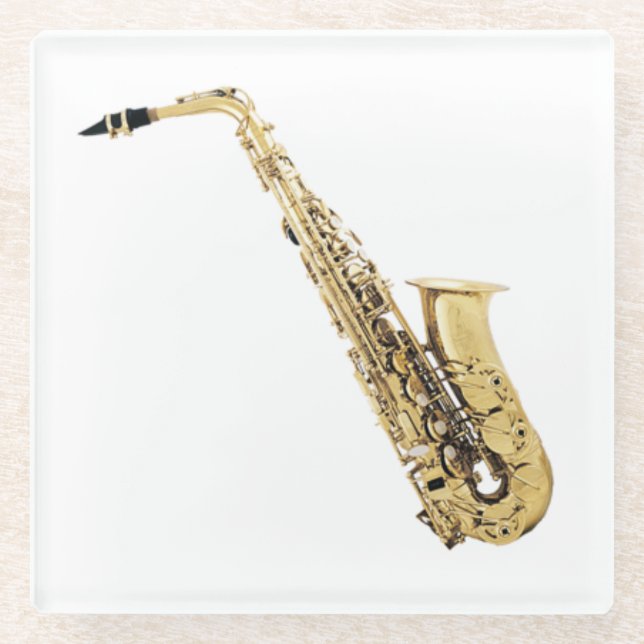 Saxophone glass coaster (Front)